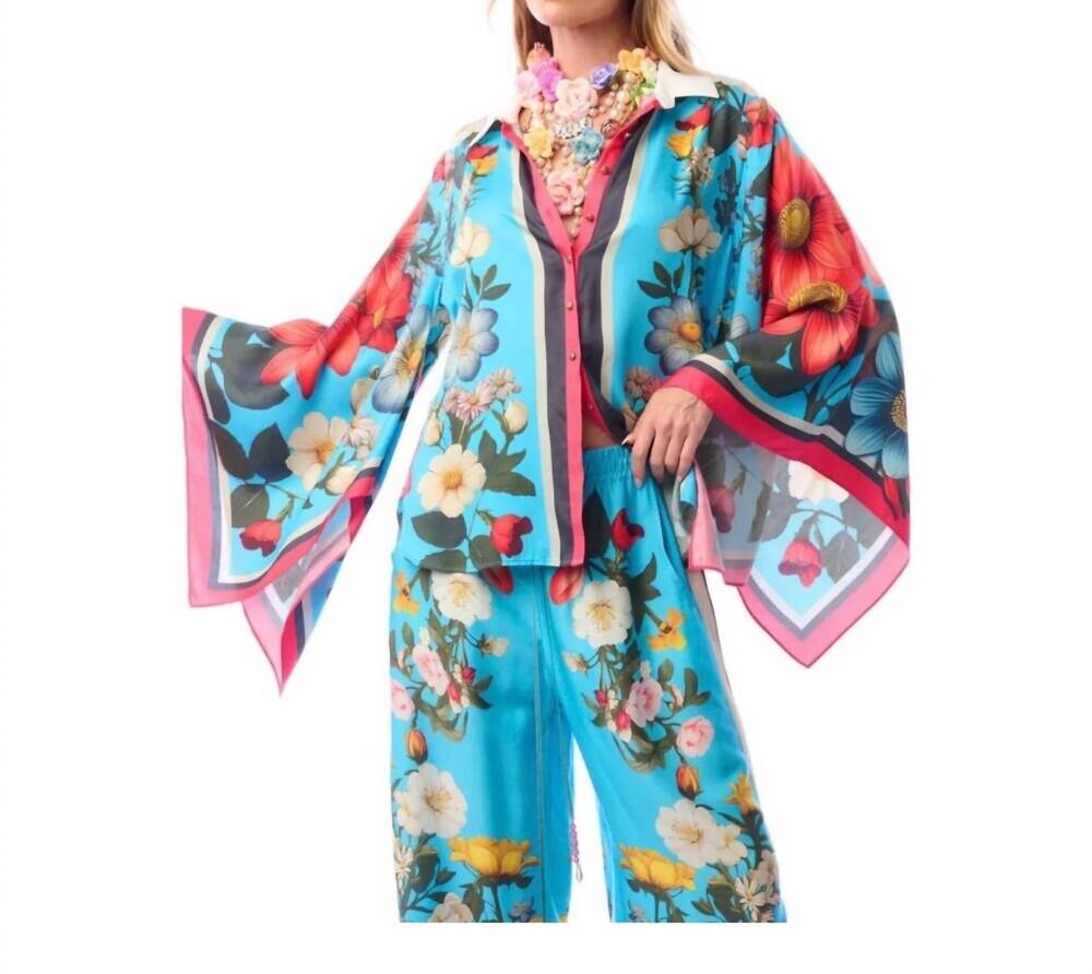 NEW ARATTA floral garden shirt in blue